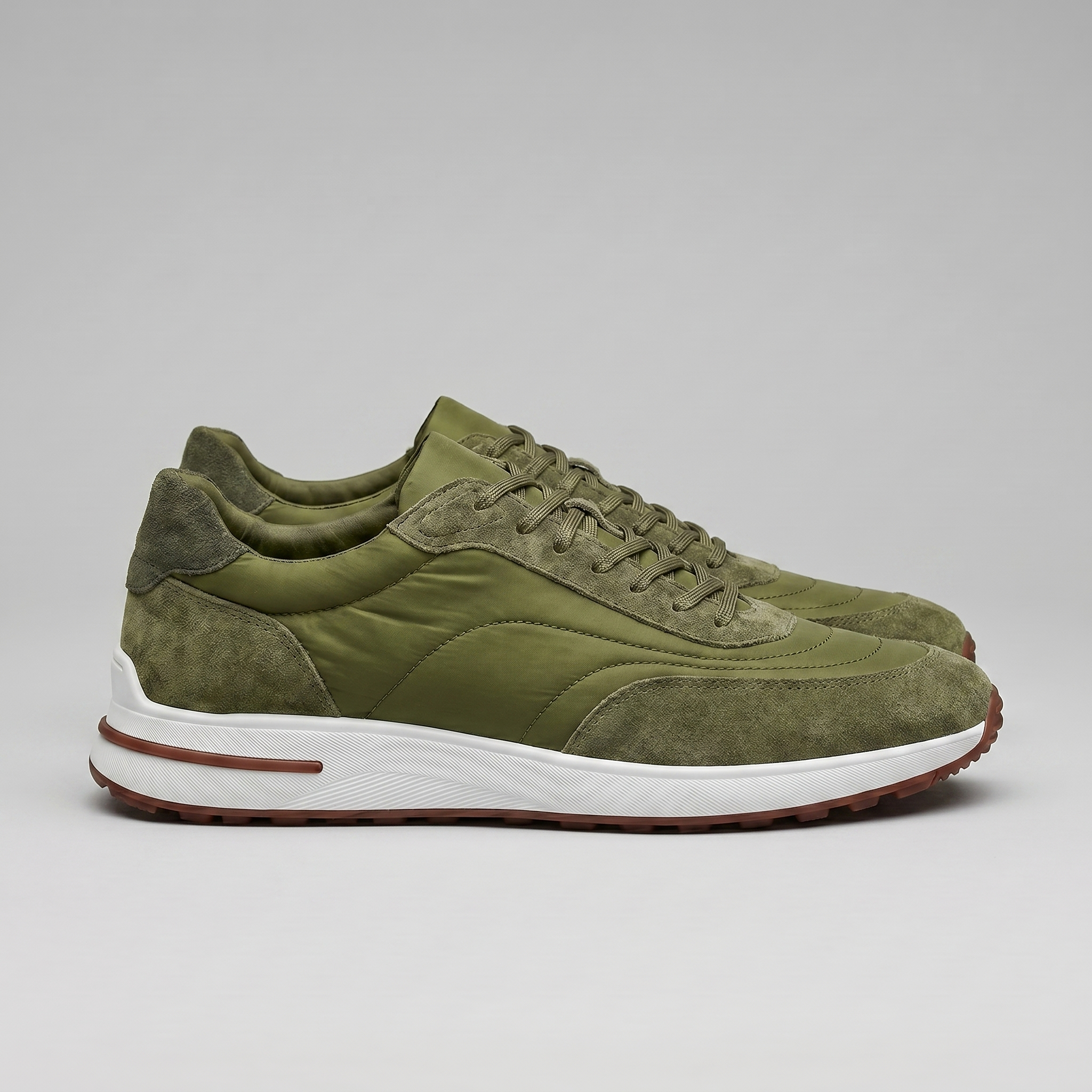 Men's Suede Panel Lace-Up Trainers