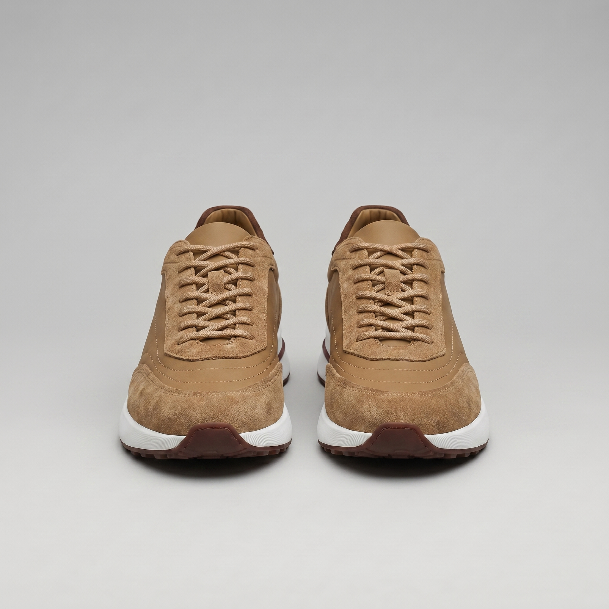 Men's Suede Panel Lace-Up Trainers