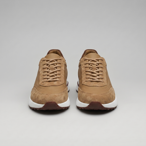 Men's Suede Panel Lace-Up Trainers