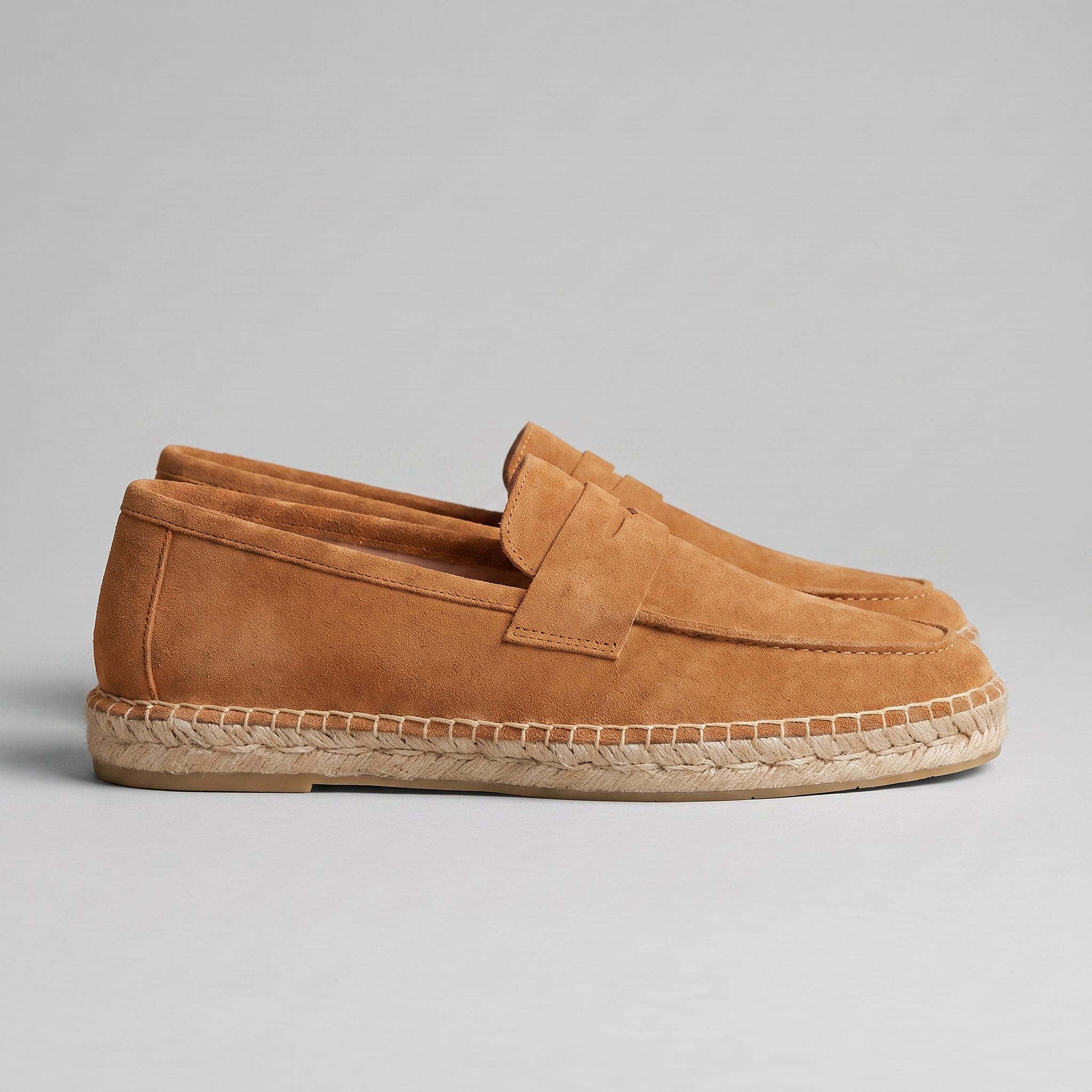 Men's Suede Penny Espadrille Loafers