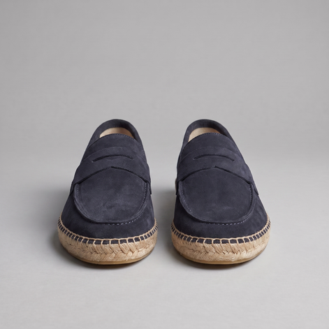Men's Suede Penny Espadrille Loafers
