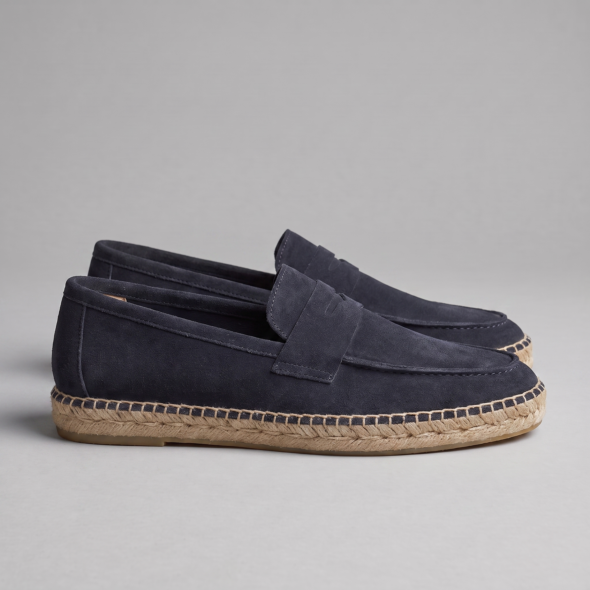 Men's Suede Penny Espadrille Loafers