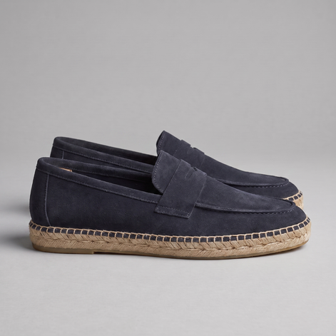 Men's Suede Penny Espadrille Loafers