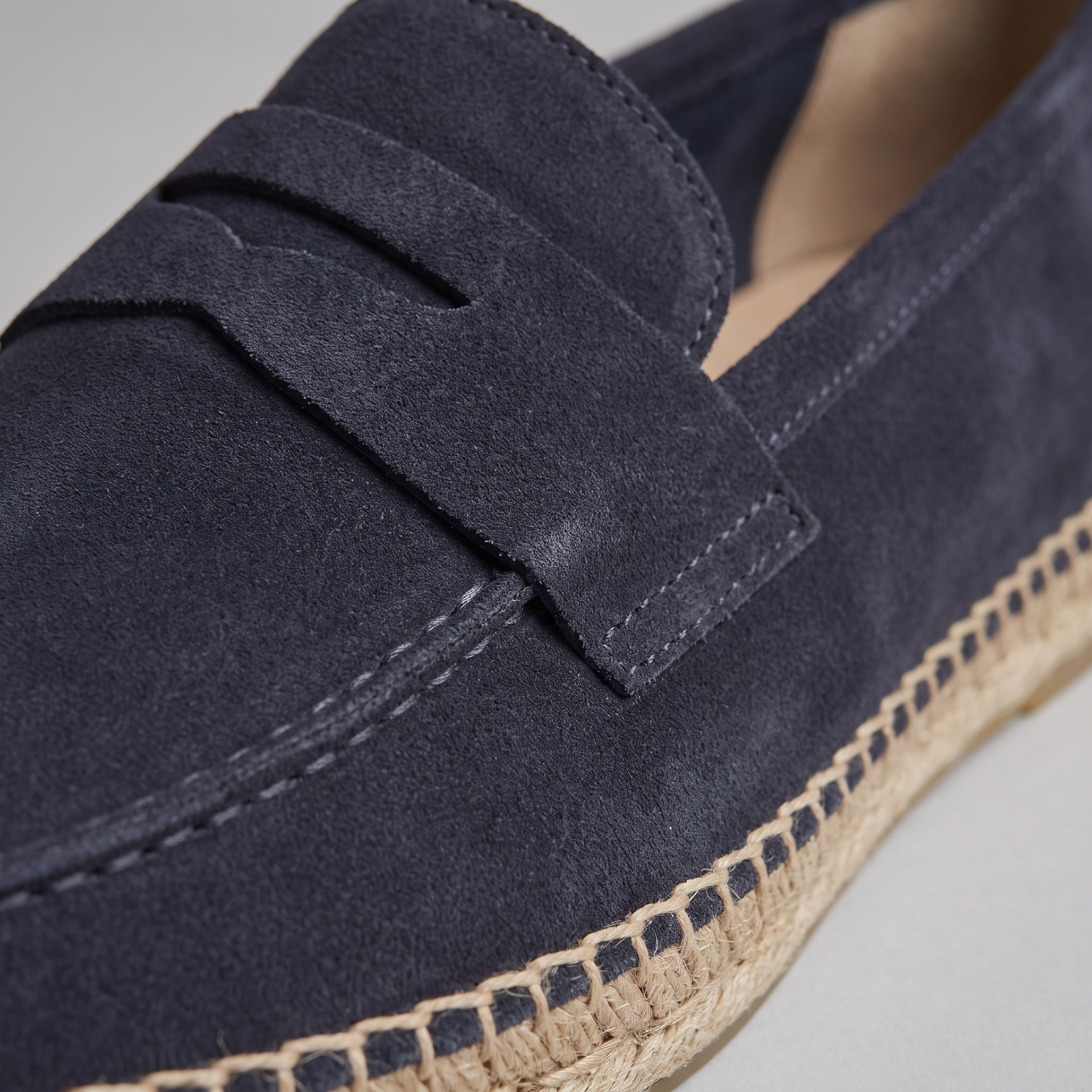 Men's Suede Penny Espadrille Loafers