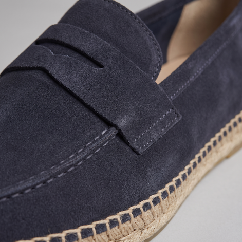 Men's Suede Penny Espadrille Loafers