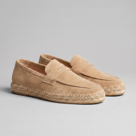 Men's Suede Penny Espadrille Loafers