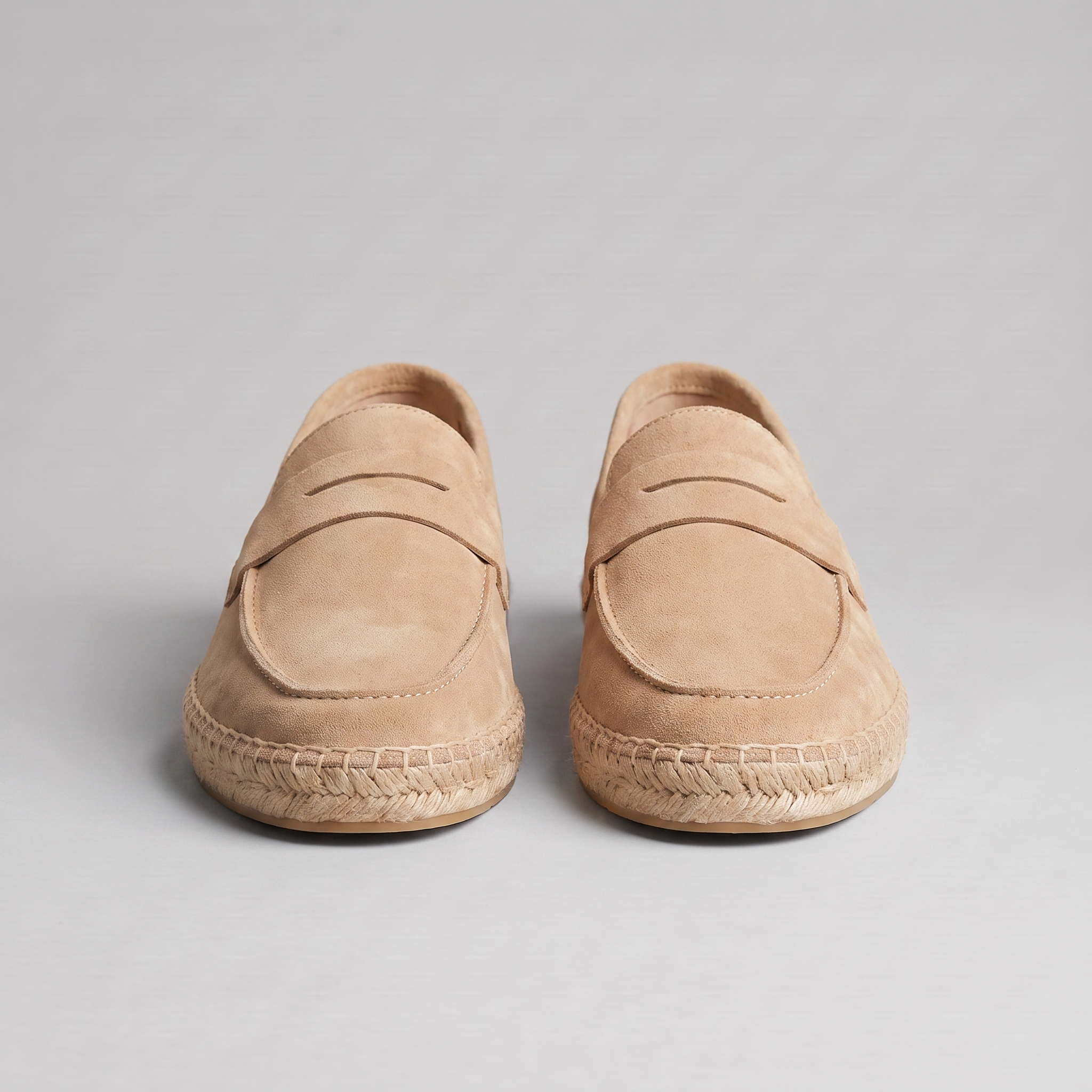 Men's Suede Penny Espadrille Loafers