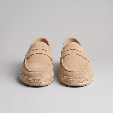 Men's Suede Penny Espadrille Loafers