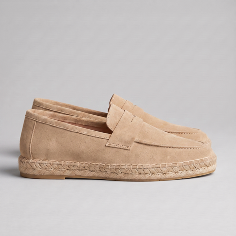 Men's Suede Penny Espadrille Loafers