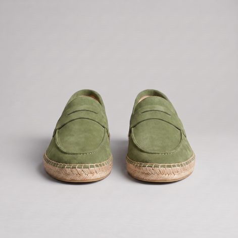 Men's Suede Penny Espadrille Loafers