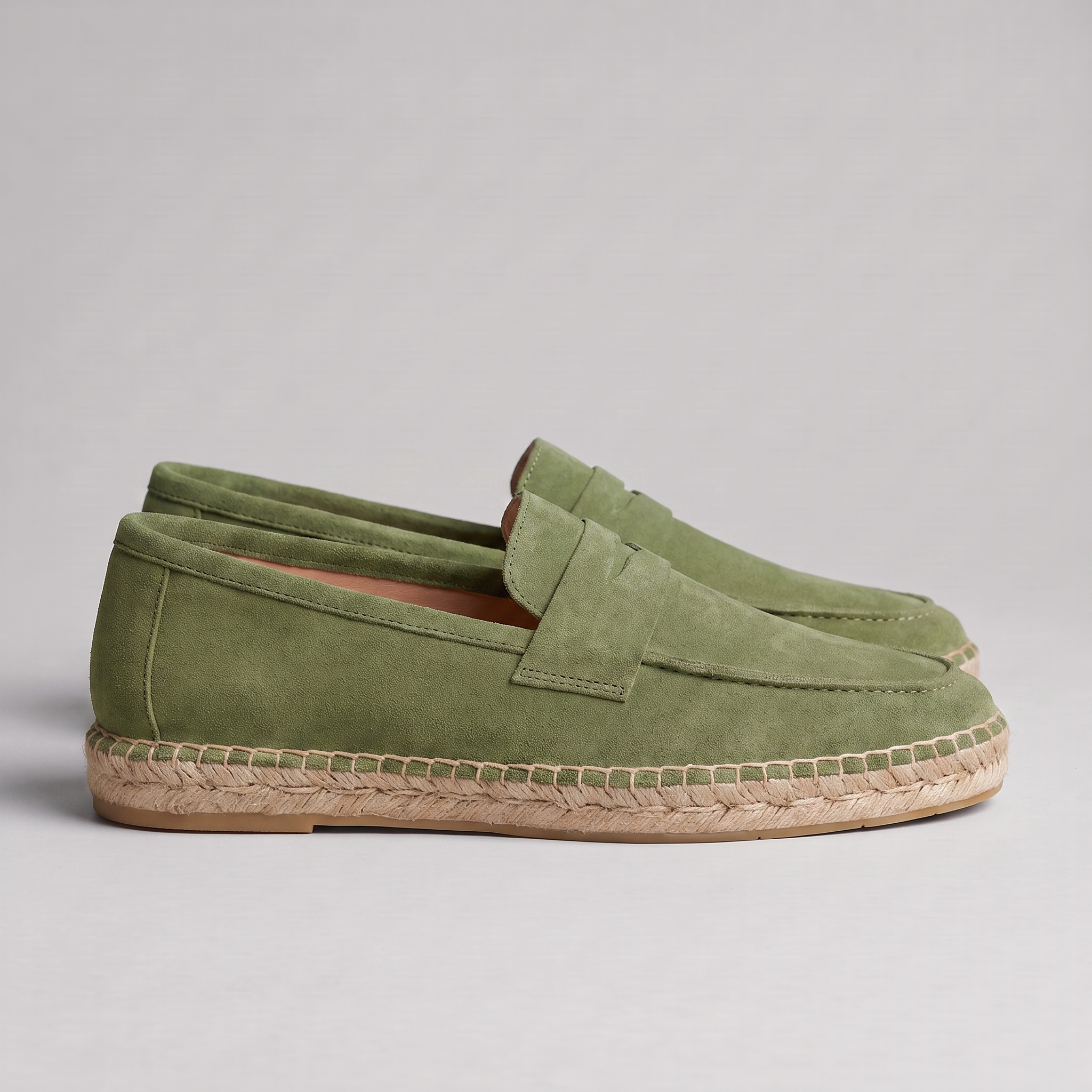 Men's Suede Penny Espadrille Loafers