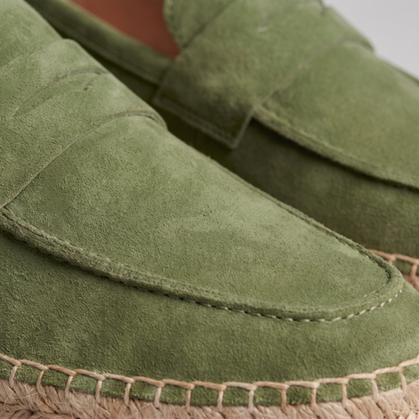 Men's Suede Penny Espadrille Loafers