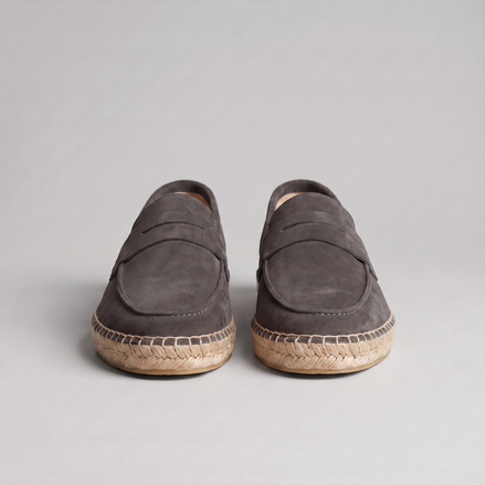 Men's Suede Penny Espadrille Loafers