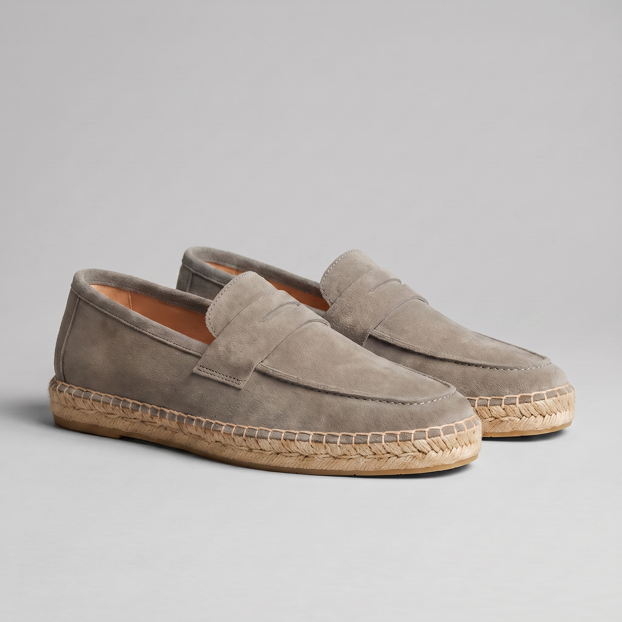 Men's Suede Penny Espadrille Loafers
