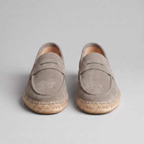 Men's Suede Penny Espadrille Loafers