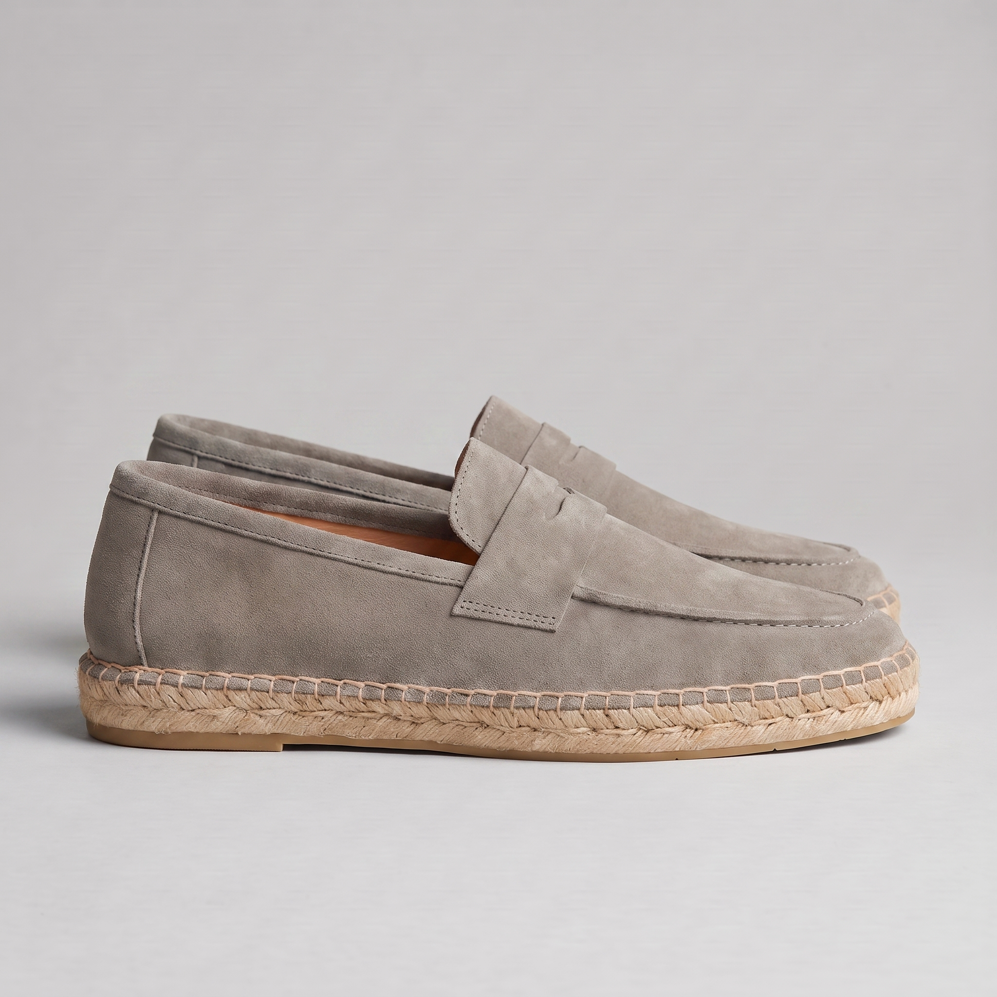 Men's Suede Penny Espadrille Loafers