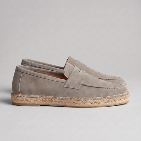Men's Suede Penny Espadrille Loafers