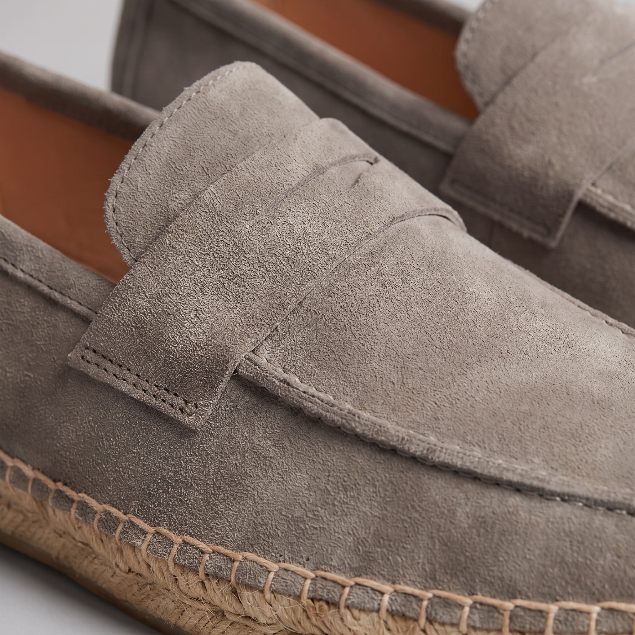 Men's Suede Penny Espadrille Loafers