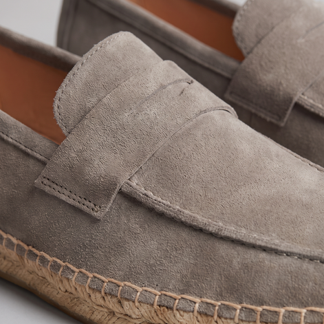 Men's Suede Penny Espadrille Loafers