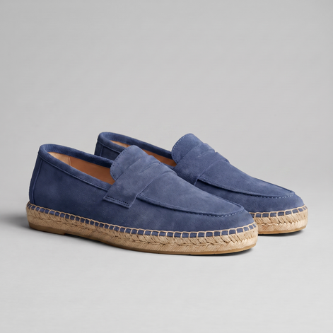 Men's Suede Penny Espadrille Loafers
