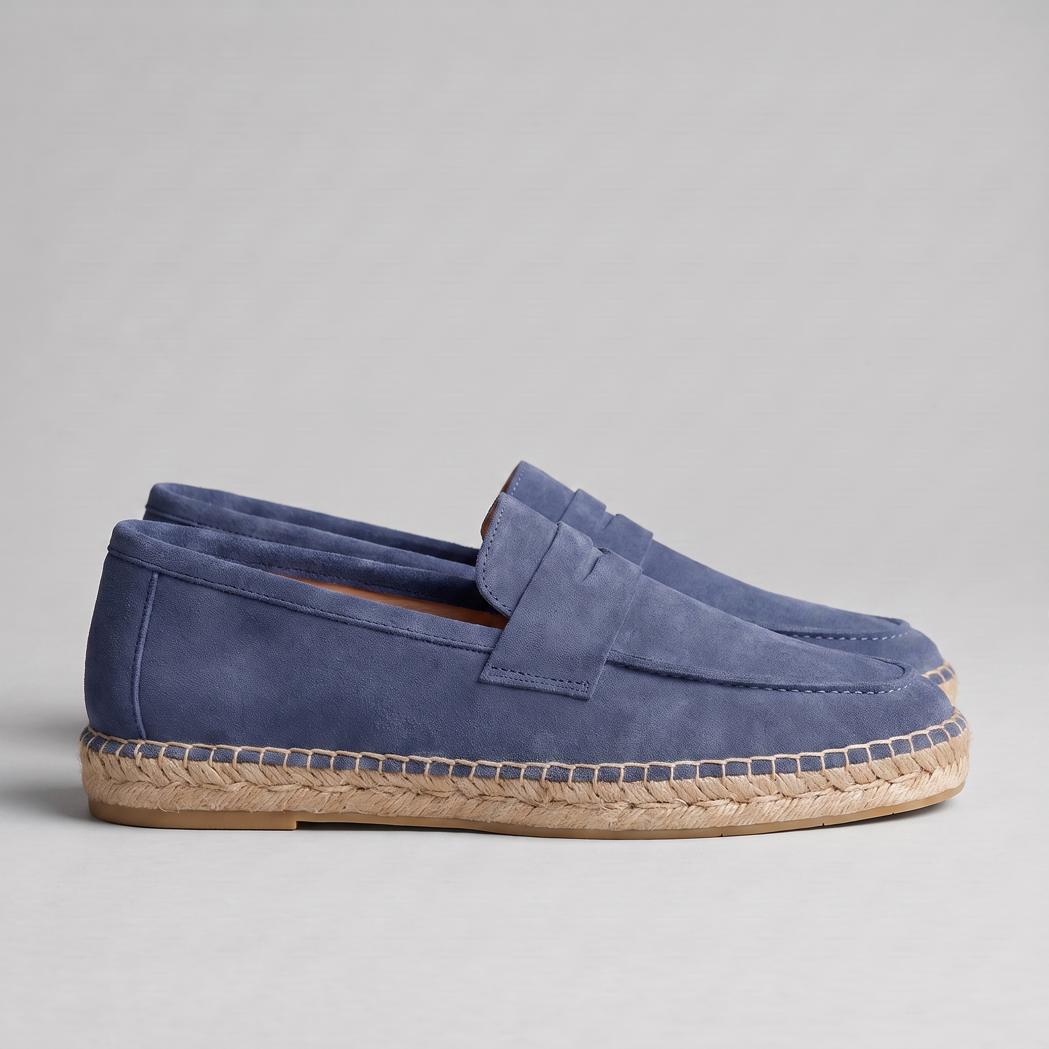 Men's Suede Penny Espadrille Loafers
