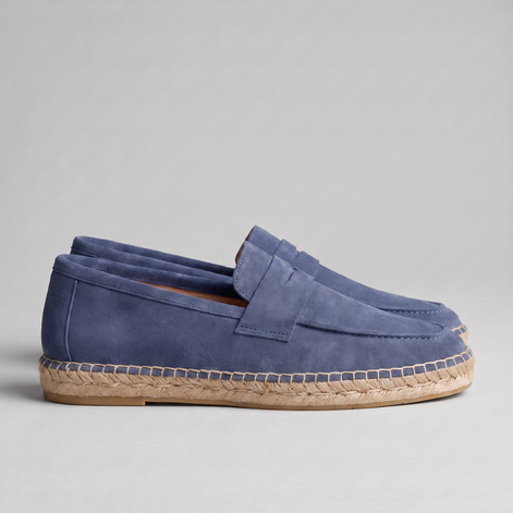 Men's Suede Penny Espadrille Loafers