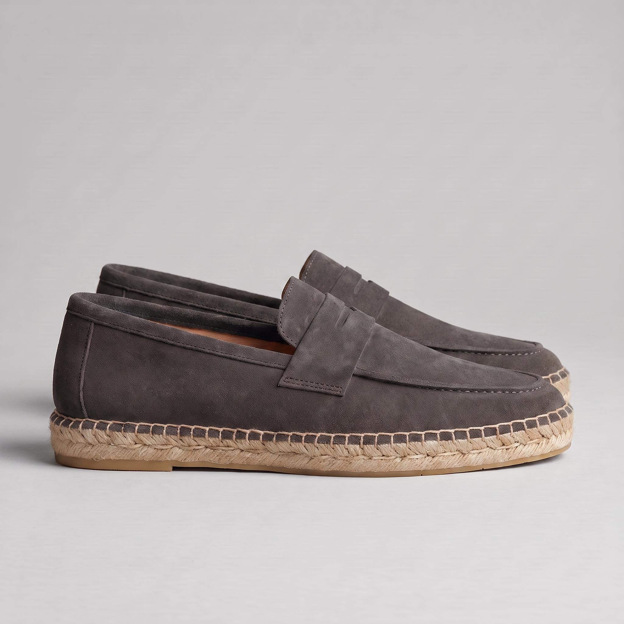 Men's Suede Penny Espadrille Loafers