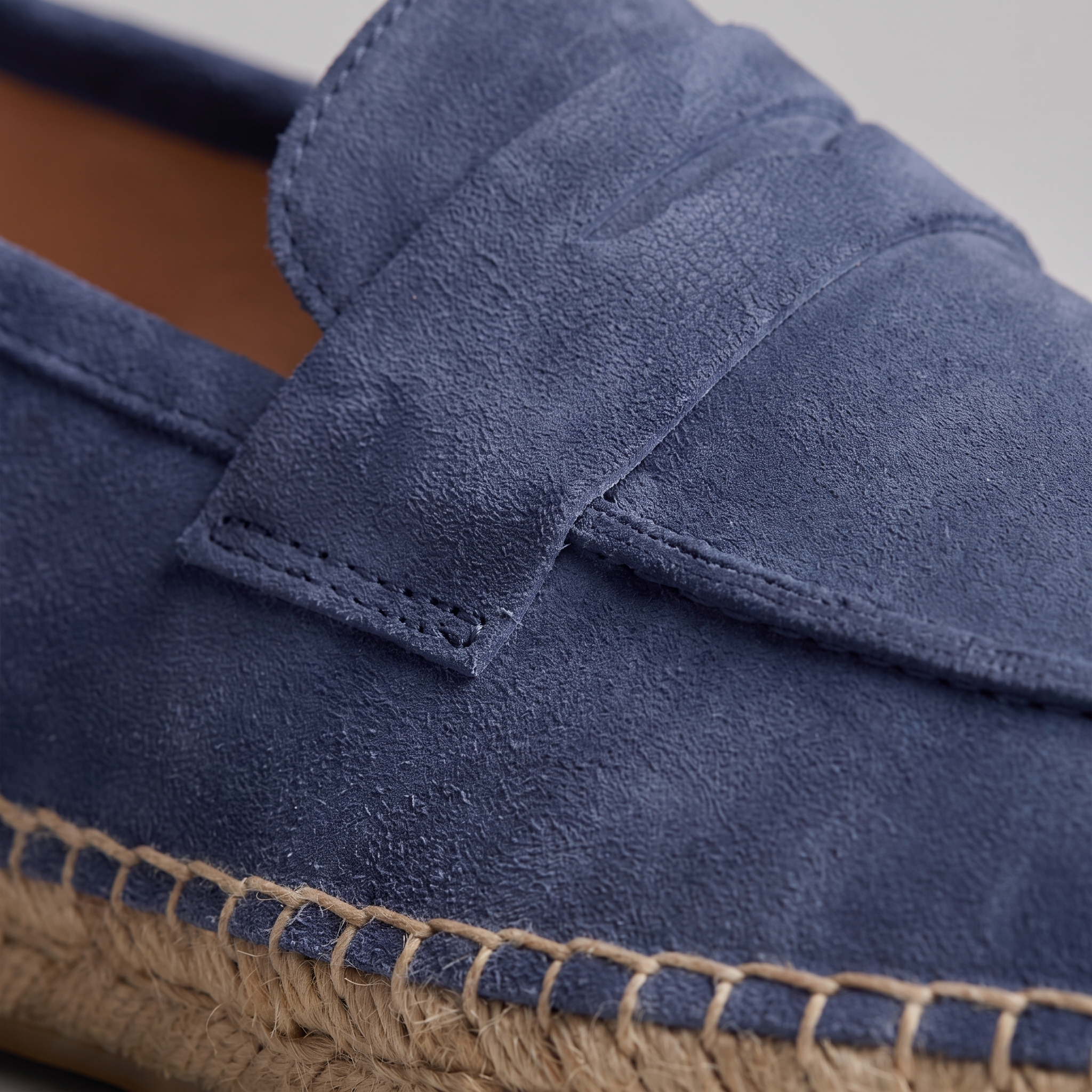Men's Suede Penny Espadrille Loafers