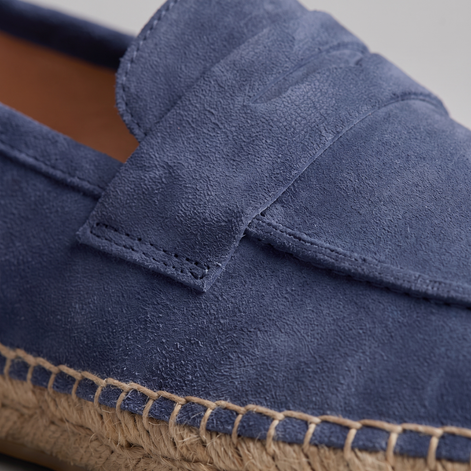 Men's Suede Penny Espadrille Loafers