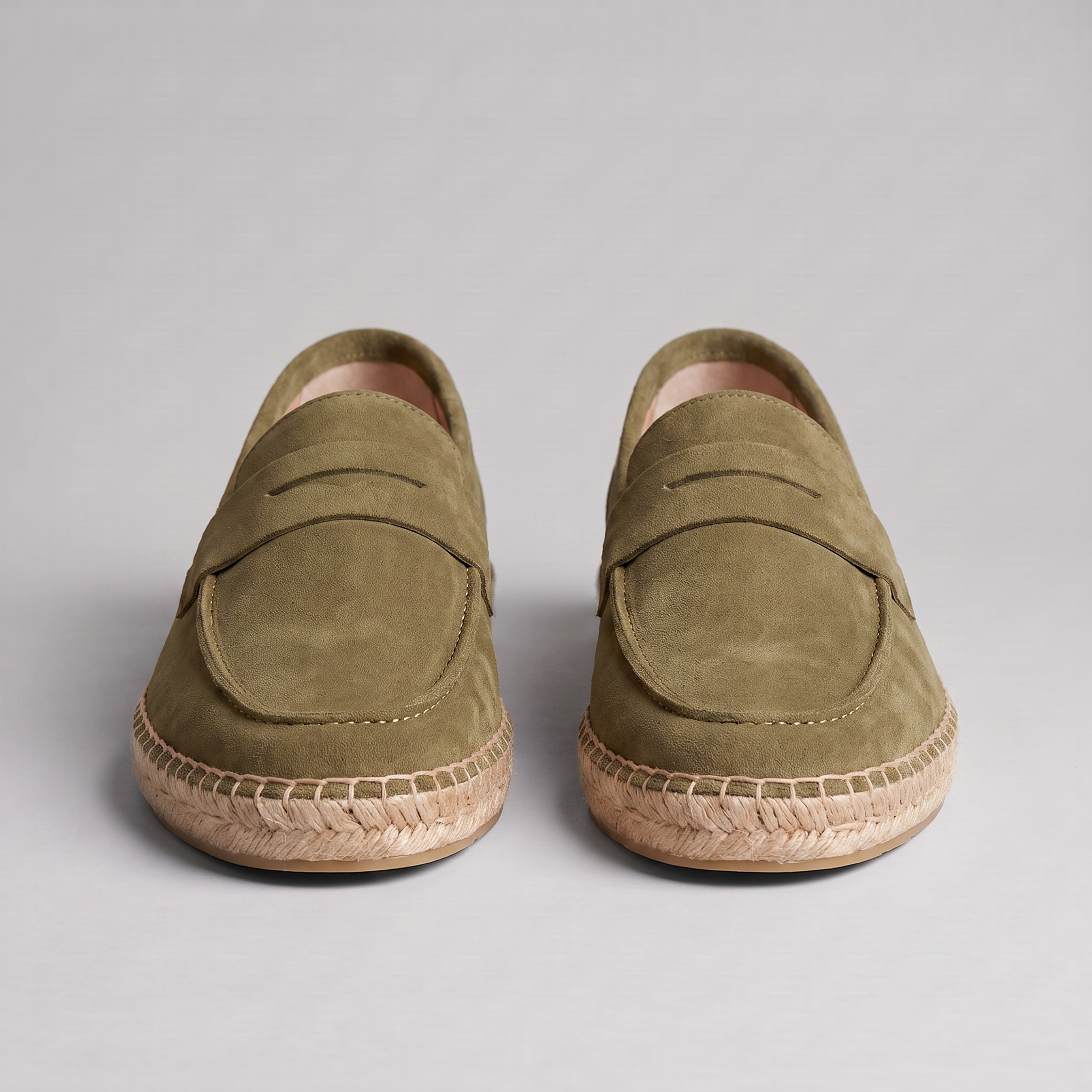Men's Suede Penny Espadrille Loafers