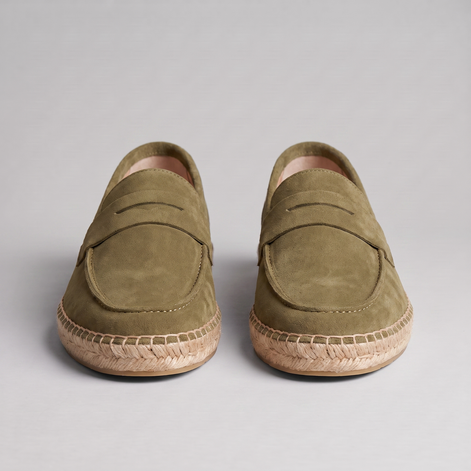Men's Suede Penny Espadrille Loafers
