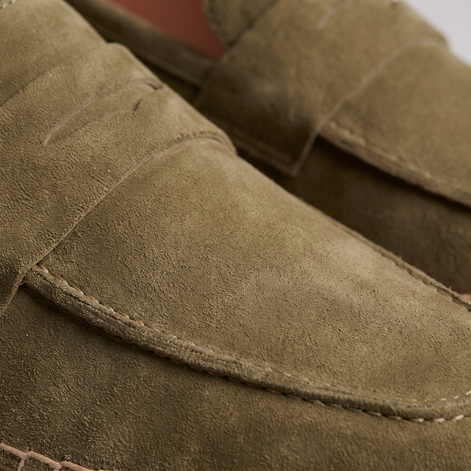 Men's Suede Penny Espadrille Loafers