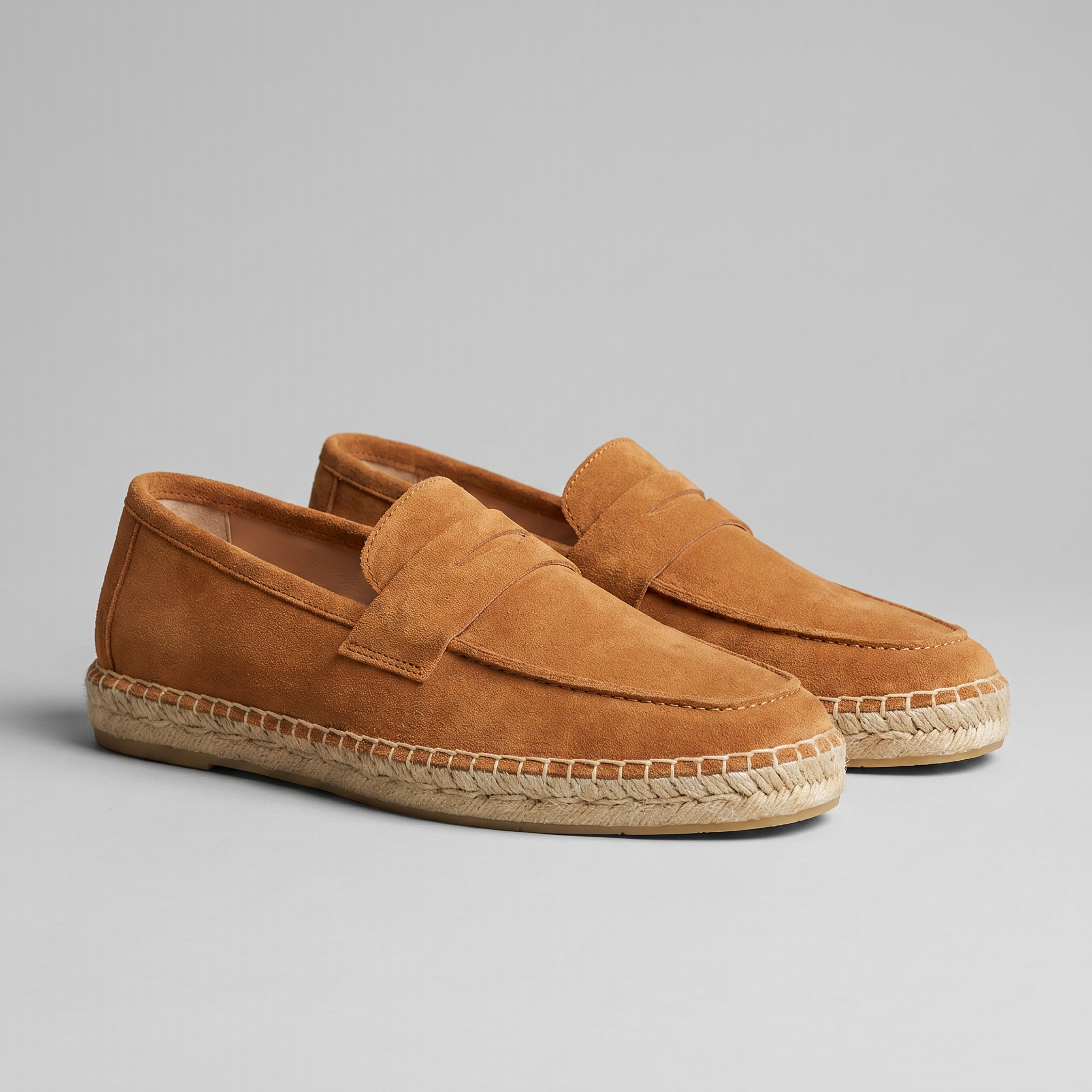 Men's Suede Penny Espadrille Loafers
