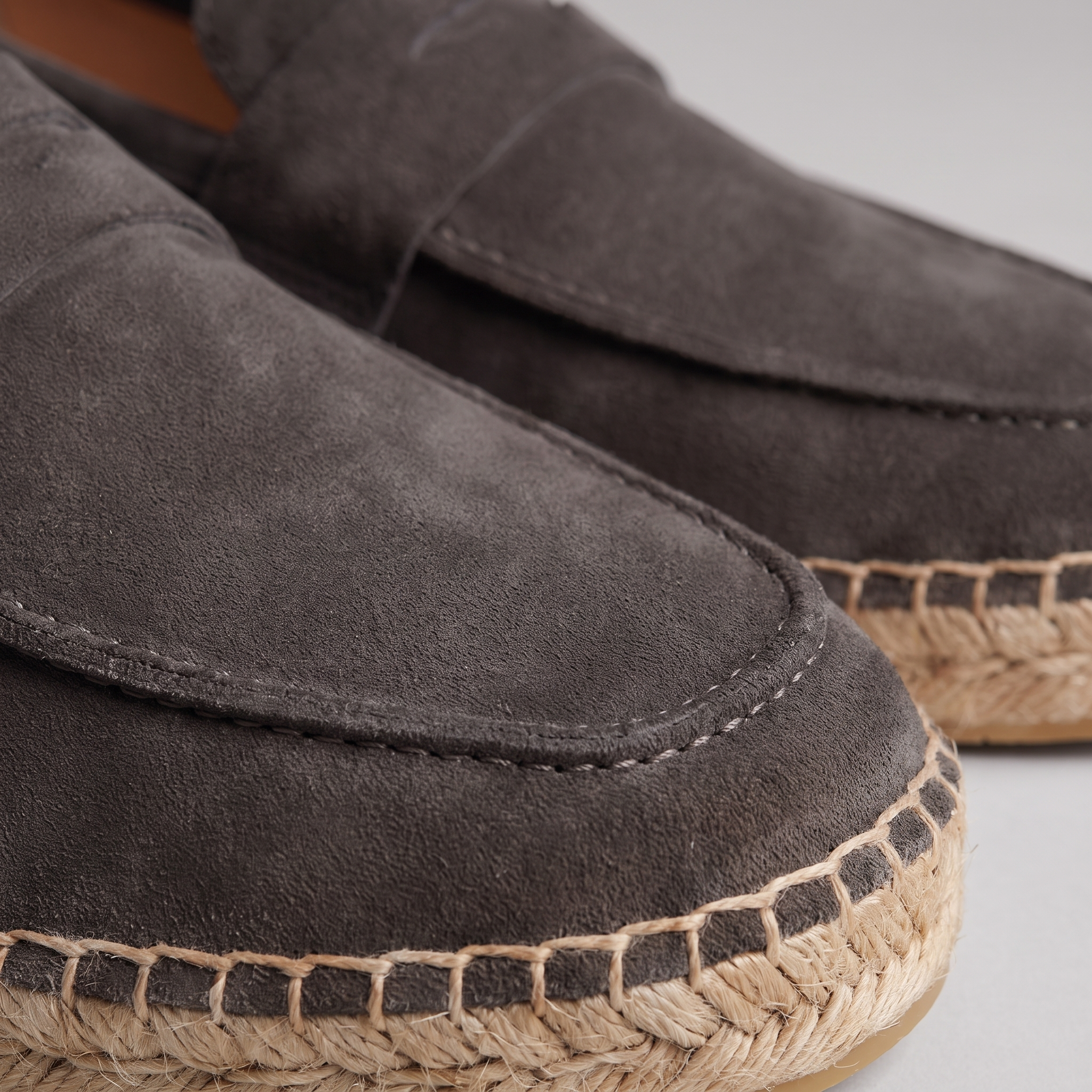 Men's Suede Penny Espadrille Loafers