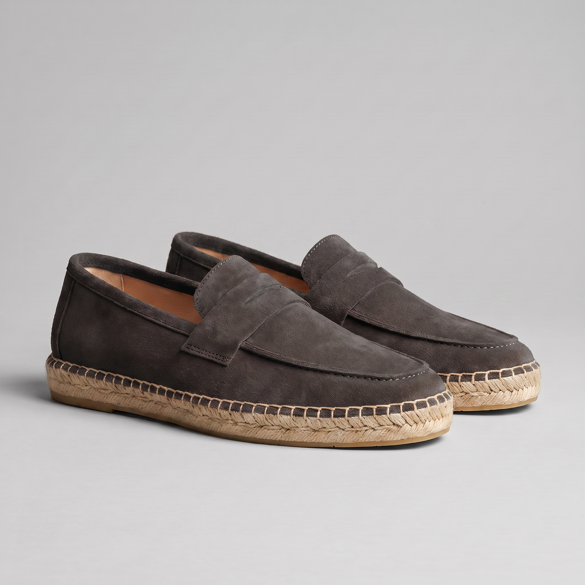 Men's Suede Penny Espadrille Loafers