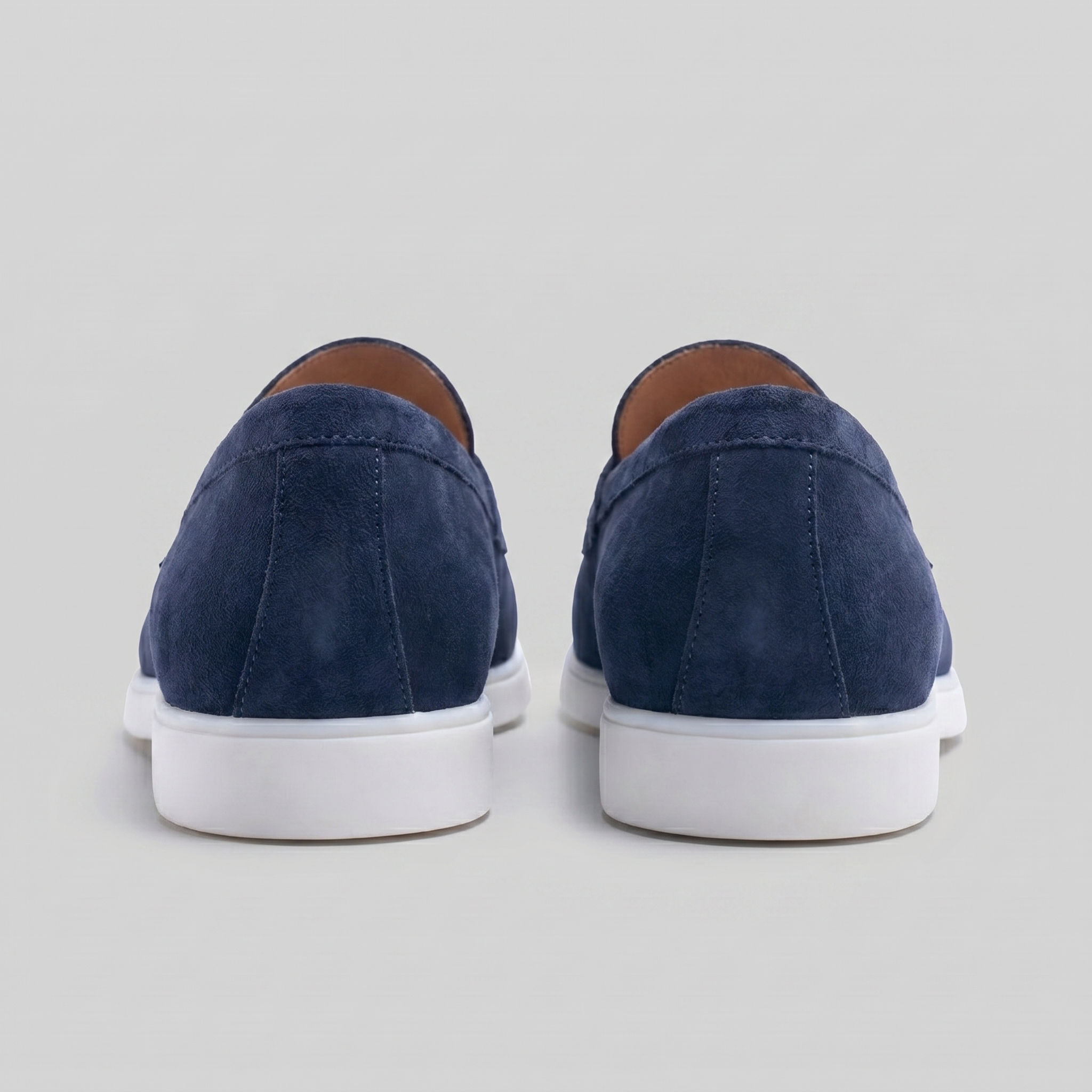 Men's Suede Penny Loafers with White Sole