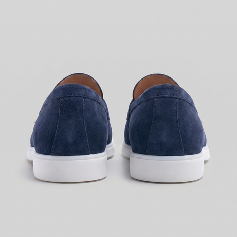 Men's Suede Penny Loafers with White Sole