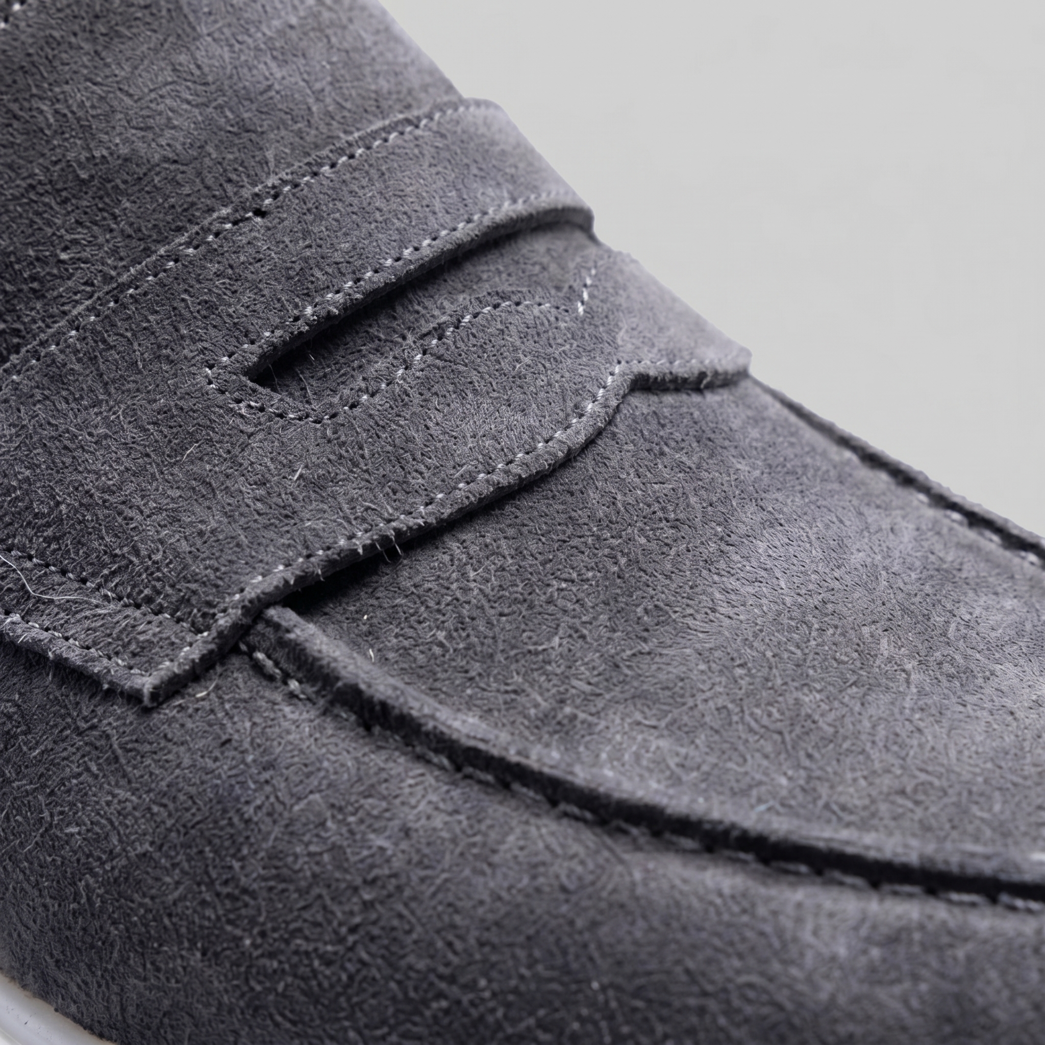 Men's Suede Penny Loafers with White Sole