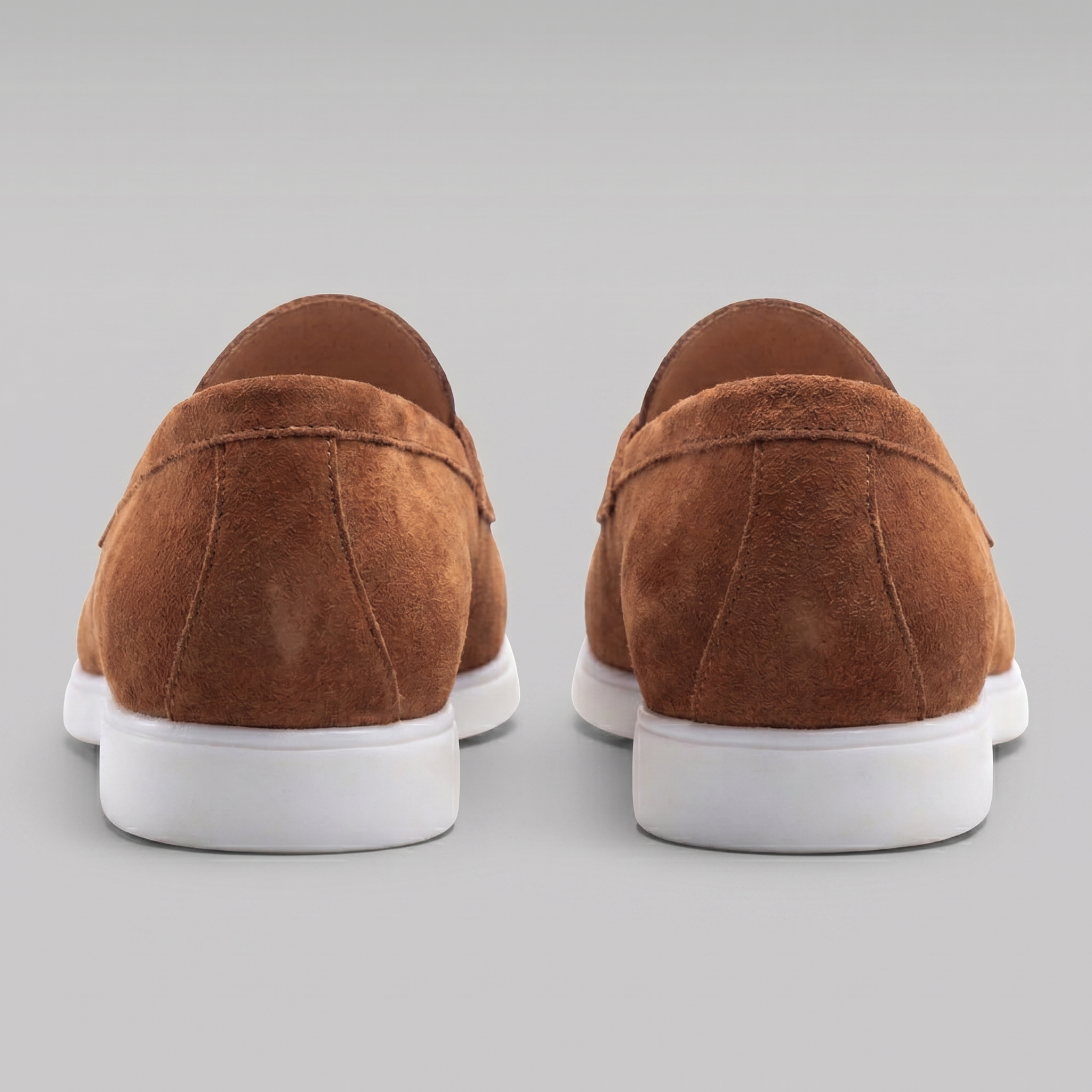Men's Suede Penny Loafers with White Sole