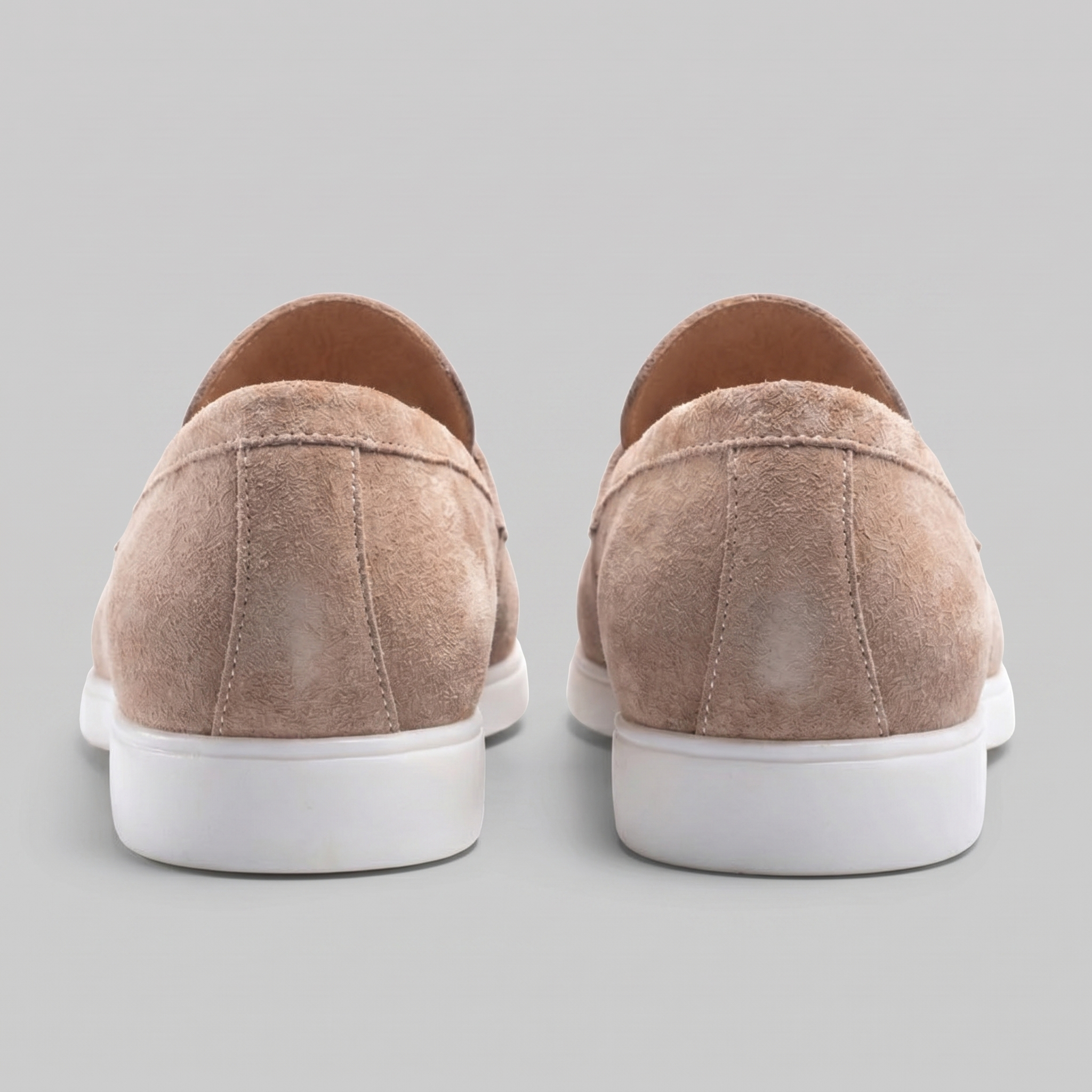 Men's Suede Penny Loafers with White Sole