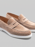 Men's Suede Penny Loafers with White Sole