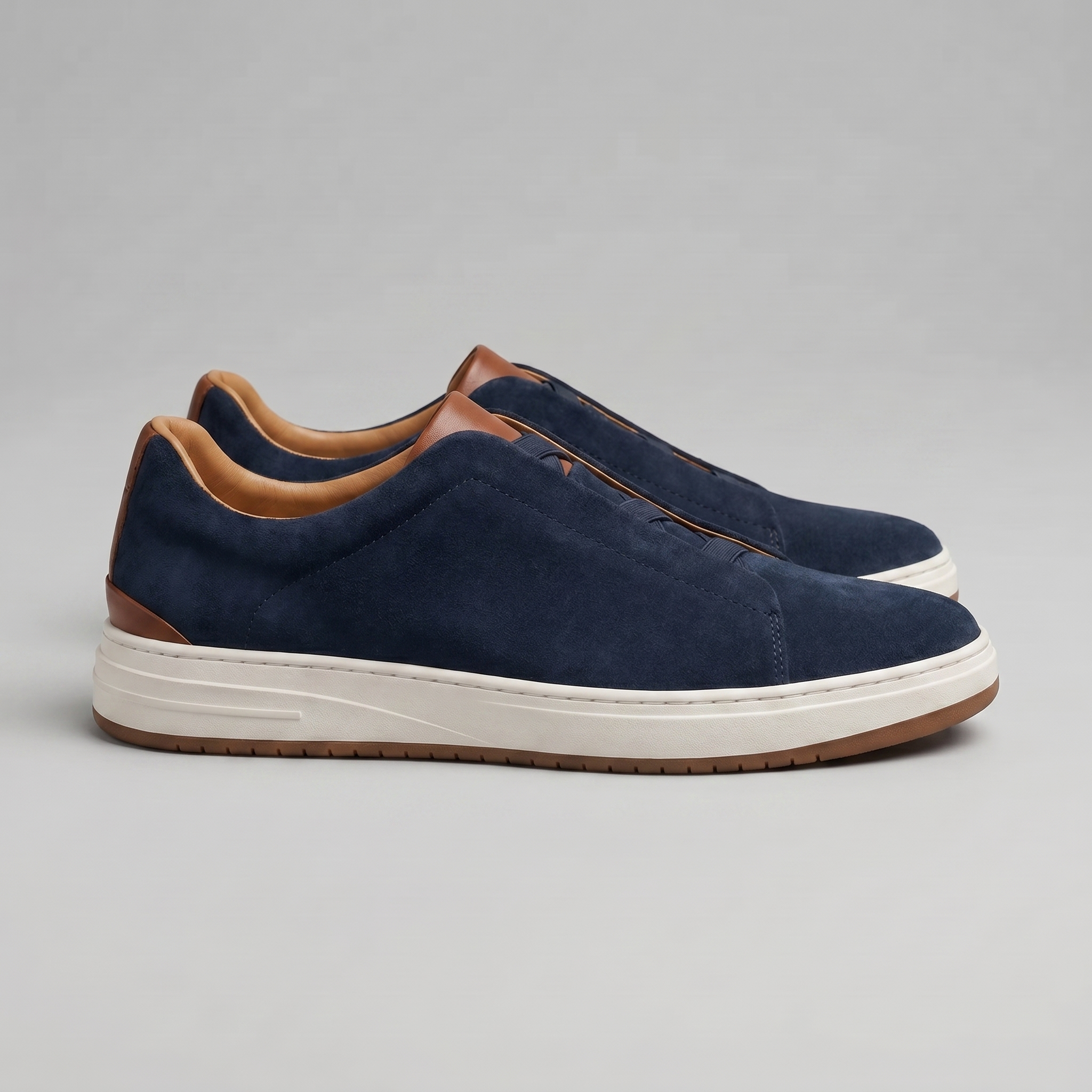 Men's Suede Slip-On Casual Sneakers