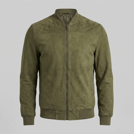 Men's Suede-Touch Bomber Jacket