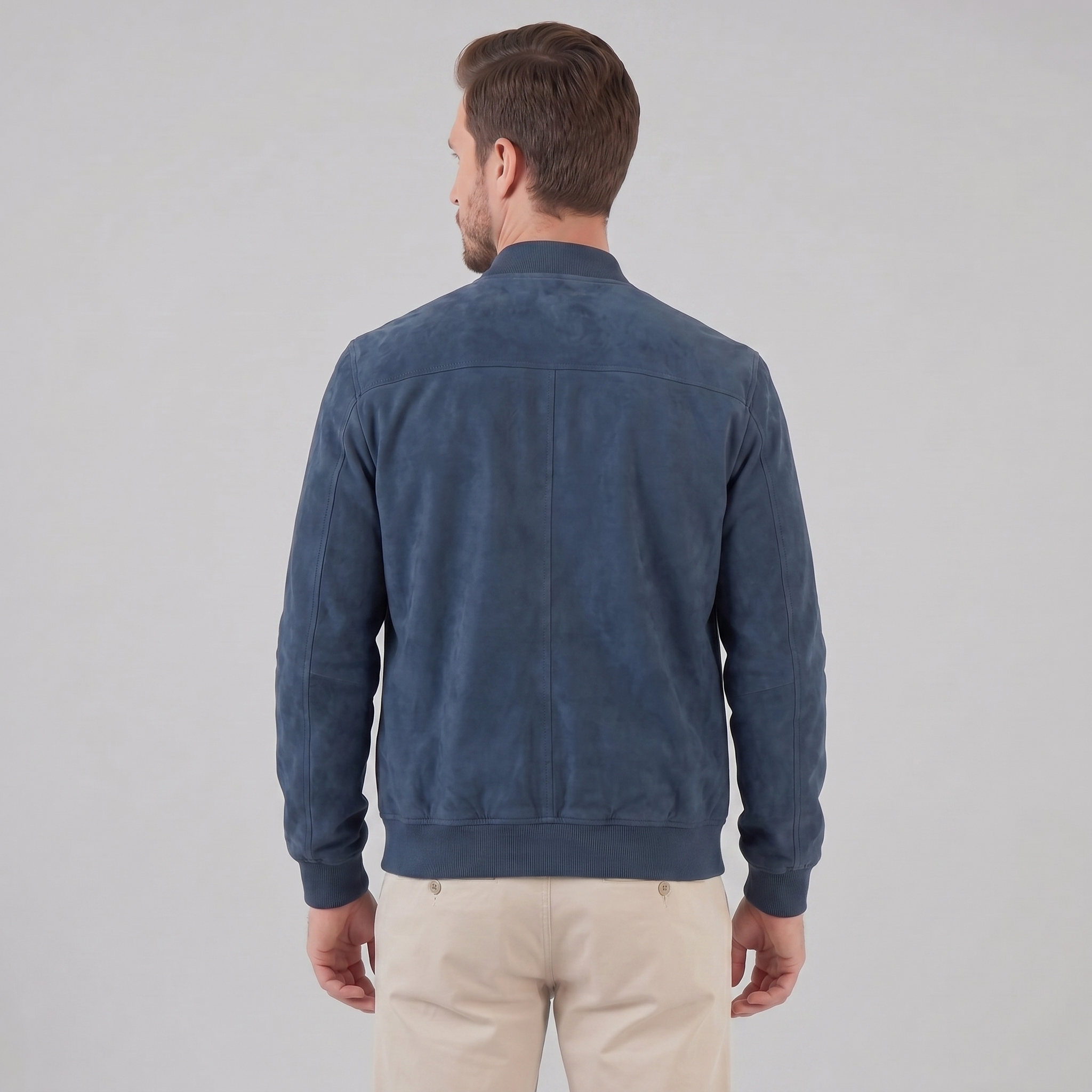 Men's Suede-Touch Bomber Jacket