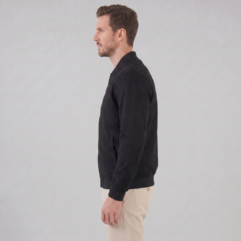 Men's Suede-Touch Bomber Jacket