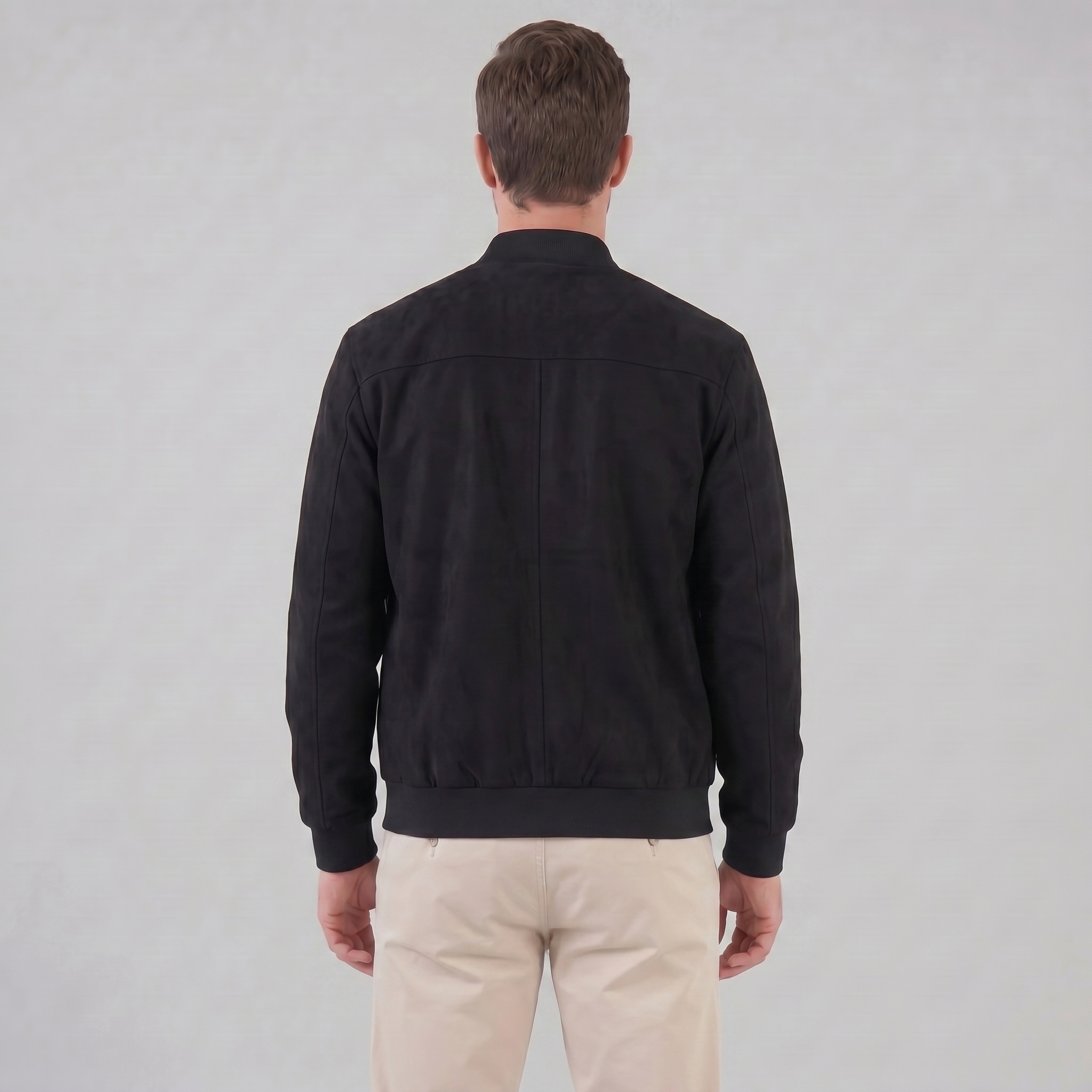 Men's Suede-Touch Bomber Jacket