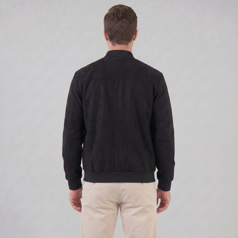 Men's Suede-Touch Bomber Jacket