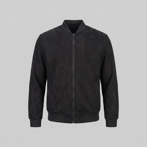 Men's Suede-Touch Bomber Jacket
