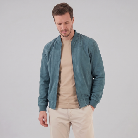 Men's Suede-Touch Bomber Jacket