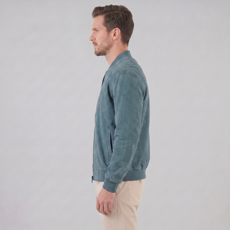 Men's Suede-Touch Bomber Jacket